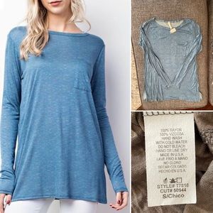 Mittoshop Blue Lightweight Long Sleeve Tee